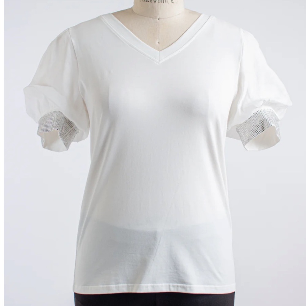 A.Z.I. "RUBY" WHITE BLOUSE, XL